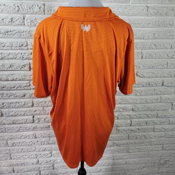 Whataburger Womens Top Extra Large XL Uniform Short Sleeve Collar Orange NOV45E - Picture 5 of 9